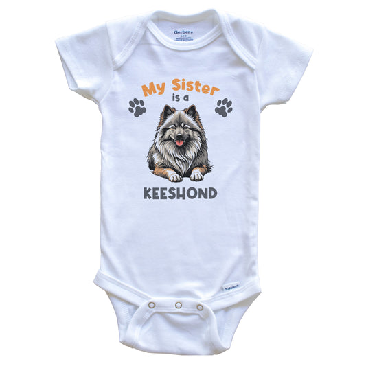 My Sister Is A Keeshond Cute Dog Breed Baby Bodysuit