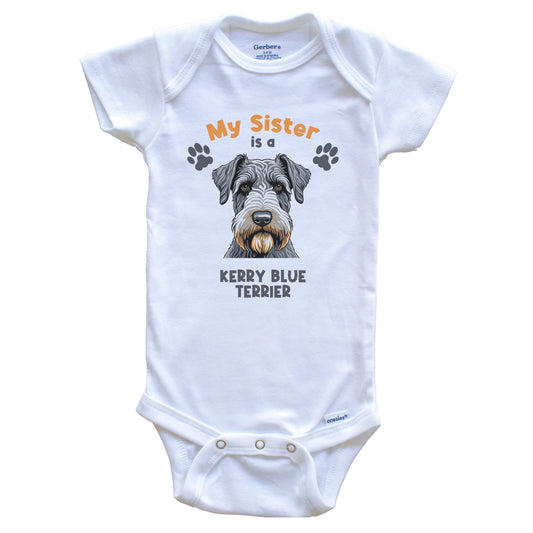 My Sister Is A Kerry Blue Terrier Cute Dog Breed Baby Bodysuit