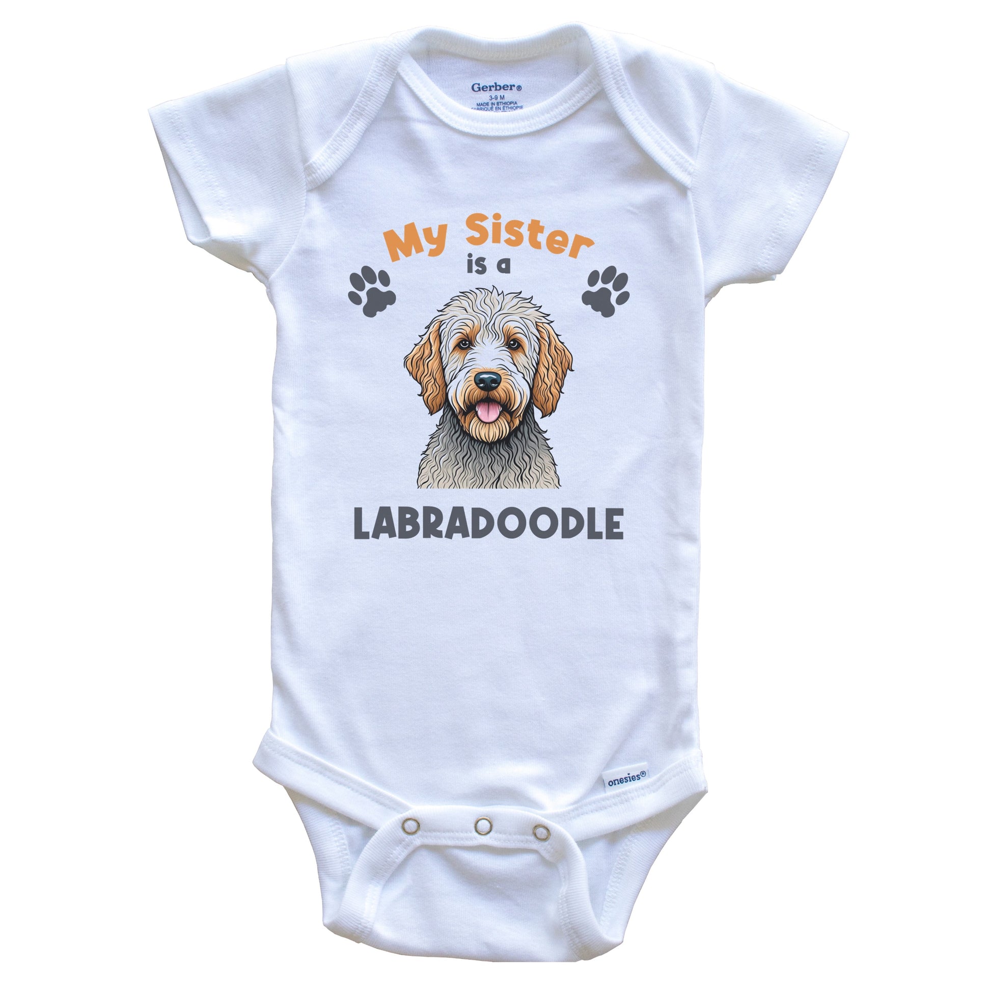 My Sister Is A Labradoodle Cute Dog Breed Baby Bodysuit