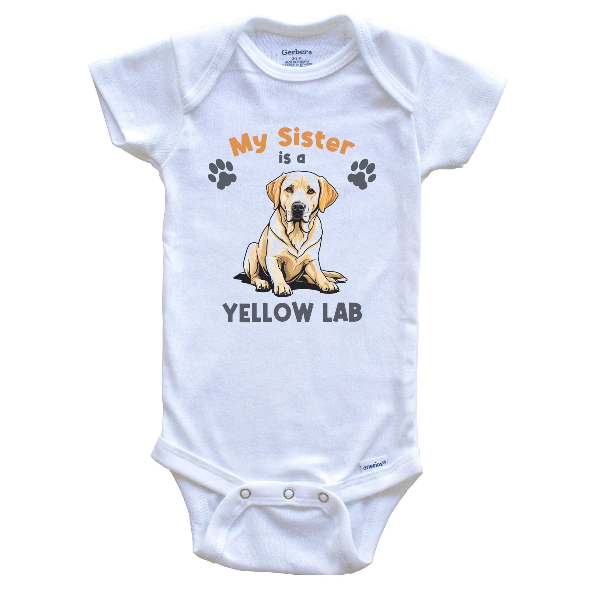 My Sister Is A Yellow Lab Cute Dog Breed Baby Bodysuit