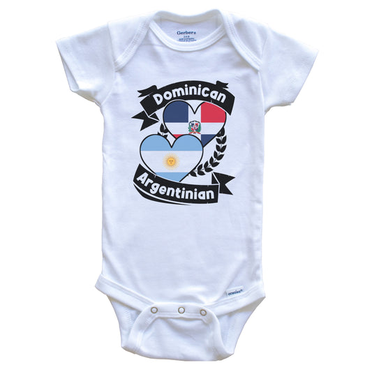Dominican Argentinian Heart Flags Dominican Republic Argentina Baby Bodysuit