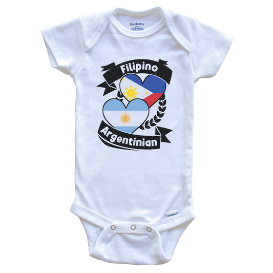 Filipino Argentinian Heart Flags Philippines Argentina Baby Bodysuit