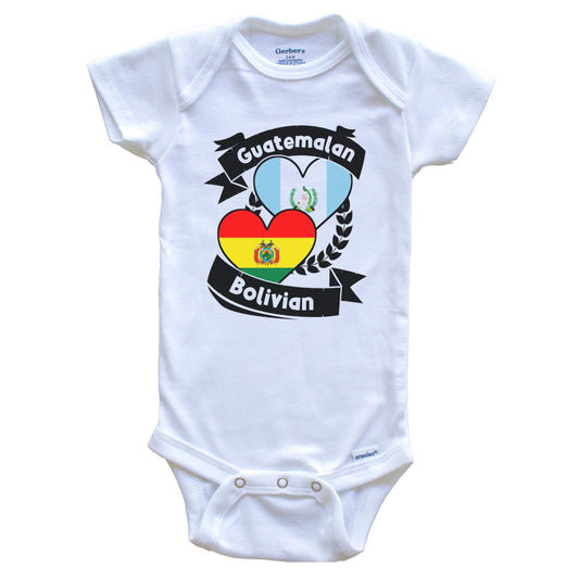 Guatemalan Bolivian Heart Flags Guatemala Bolivia Baby Bodysuit