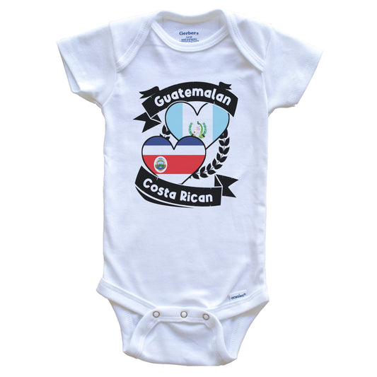 Guatemalan Costa Rican Heart Flags Guatemala Costa Rica Baby Bodysuit