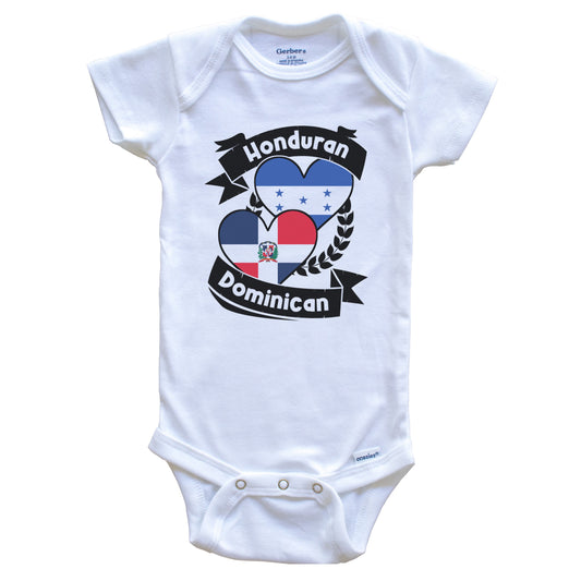 Honduran Dominican Heart Flags Honduras Dominican Republic Baby Bodysuit