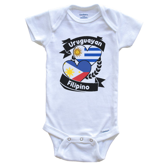 Uruguayan Filipino Heart Flags Uruguay Philippines Baby Bodysuit
