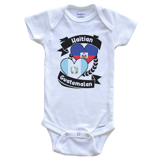 Haitian Guatemalan Heart Flags Haiti Guatemala Baby Bodysuit