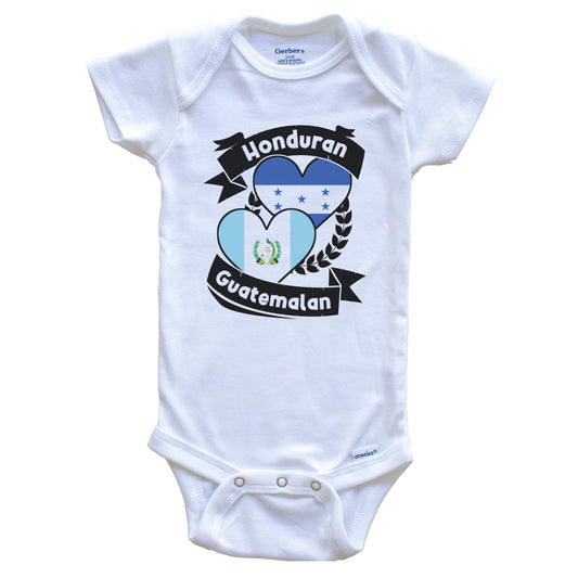 Honduran Guatemalan Heart Flags Honduras Guatemala Baby Bodysuit