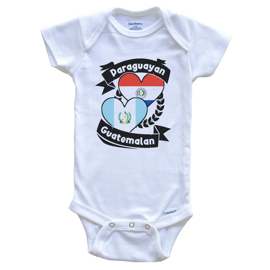 Paraguayan Guatemalan Heart Flags Paraguay Guatemala Baby Bodysuit