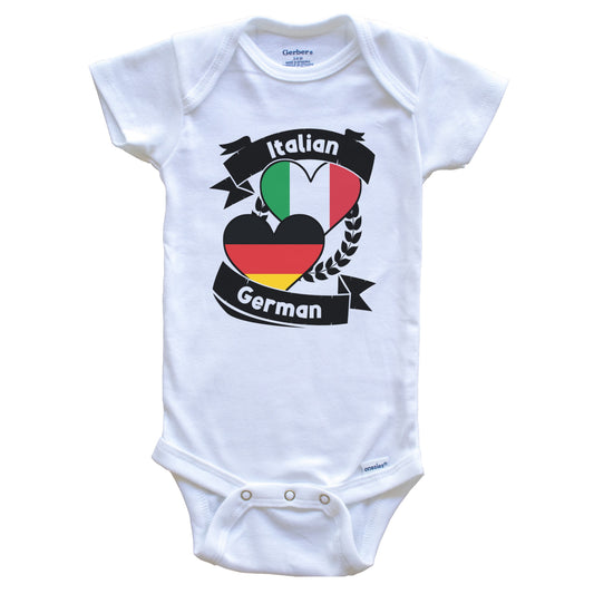 Italian German Heart Flags Italy Germany Baby Bodysuit