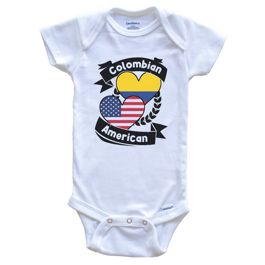 Colombian American Hearts USA Flag Colombia Flag Baby Bodysuit