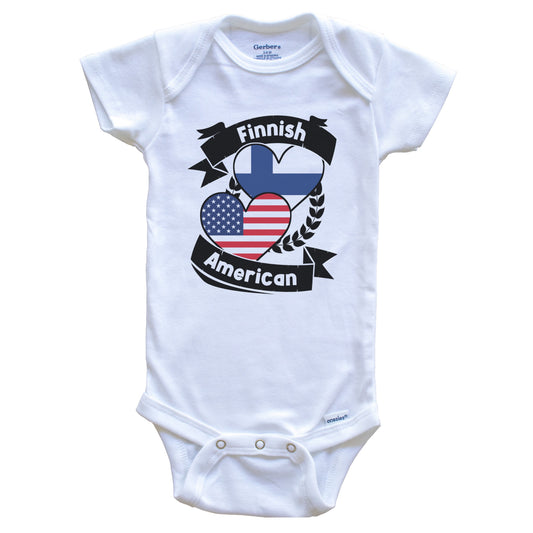Finnish American Hearts USA Flag Finland Flag Baby Bodysuit