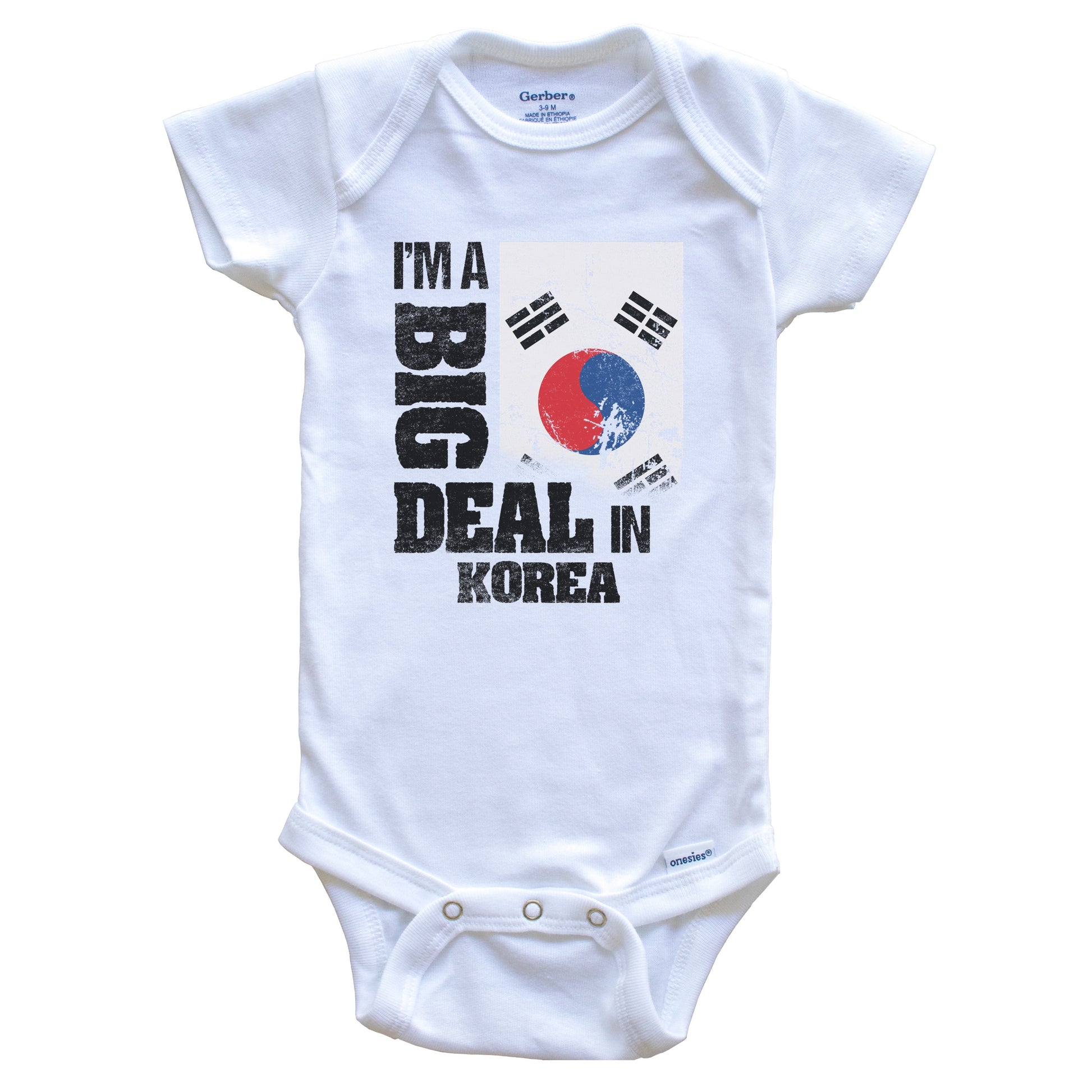 I'm A Big Deal In Korea Funny Korean Flag Baby Bodysuit