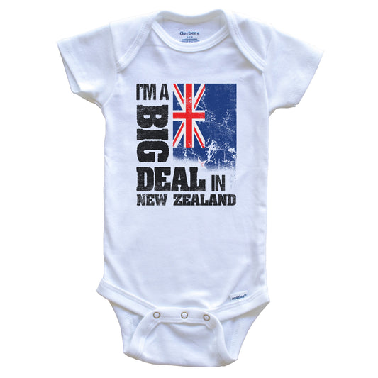 I'm A Big Deal In New Zealand Funny Kiwi Flag Baby Bodysuit