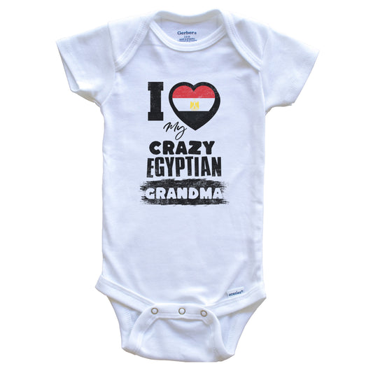 I Love My Crazy Egyptian Grandma Funny Egypt Flag Grandchild Baby Bodysuit