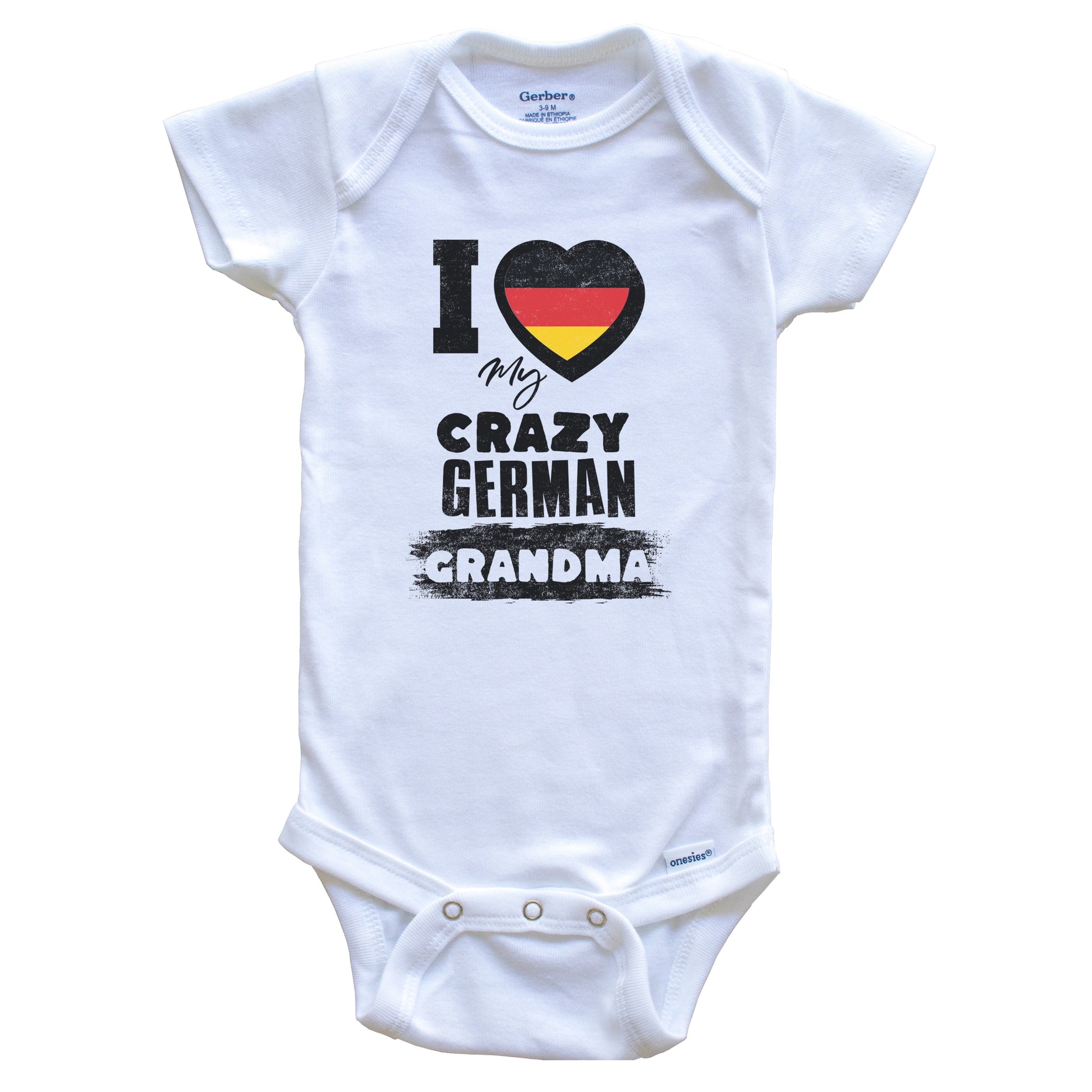 I Love My Crazy German Grandma Funny Germany Flag Grandchild Baby Bodysuit