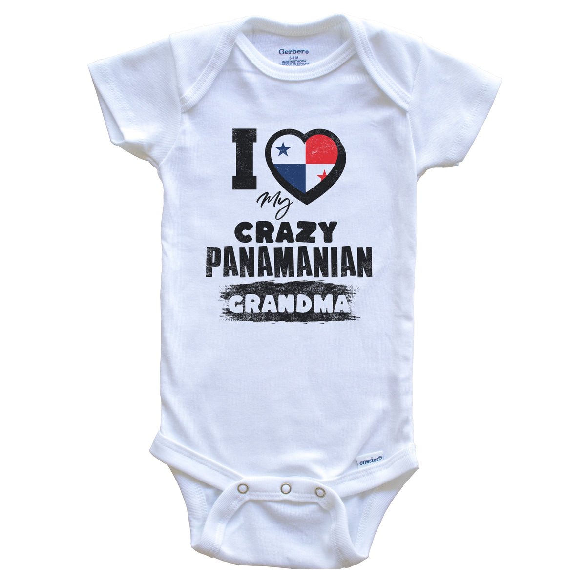 I Love My Crazy Panamanian Grandma Funny Panama Flag Grandchild Baby Bodysuit