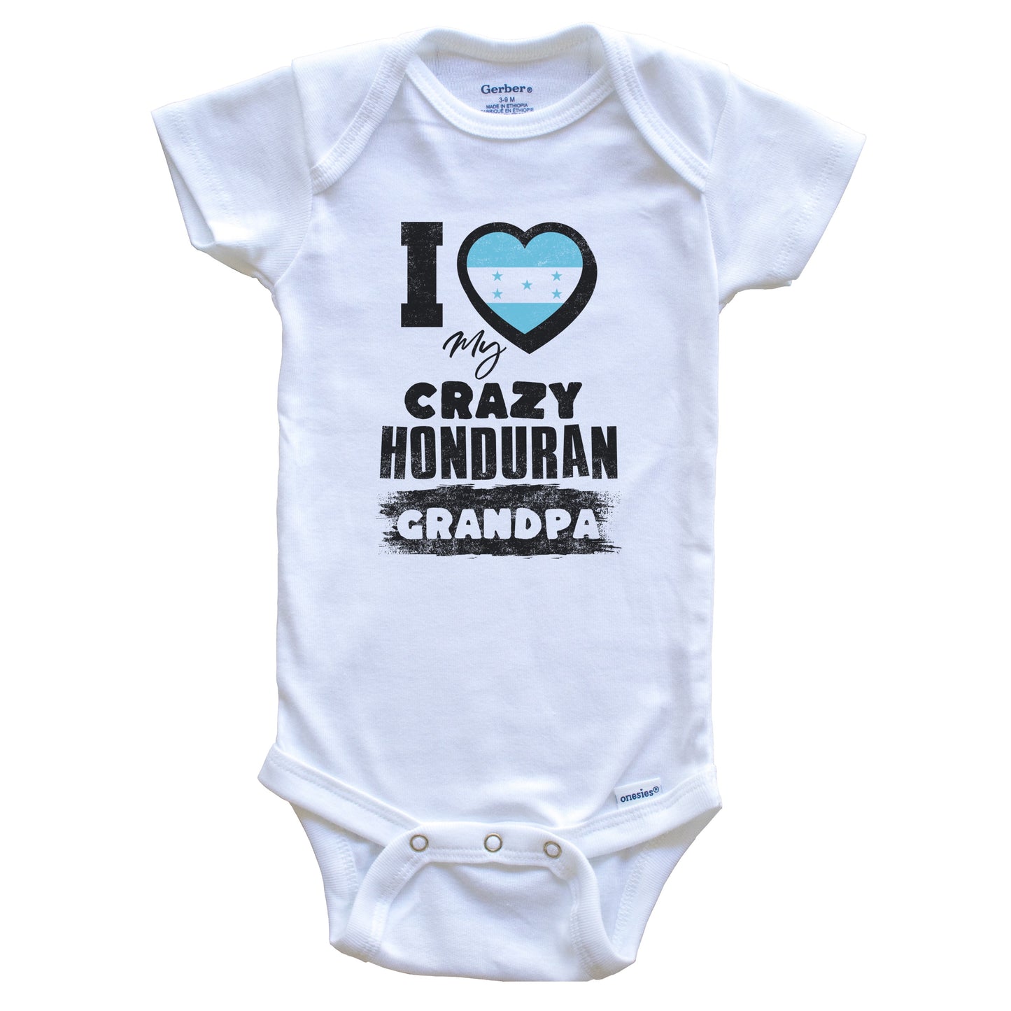 I Love My Crazy Honduran Grandpa Funny Honduras Flag Grandchild Baby Bodysuit