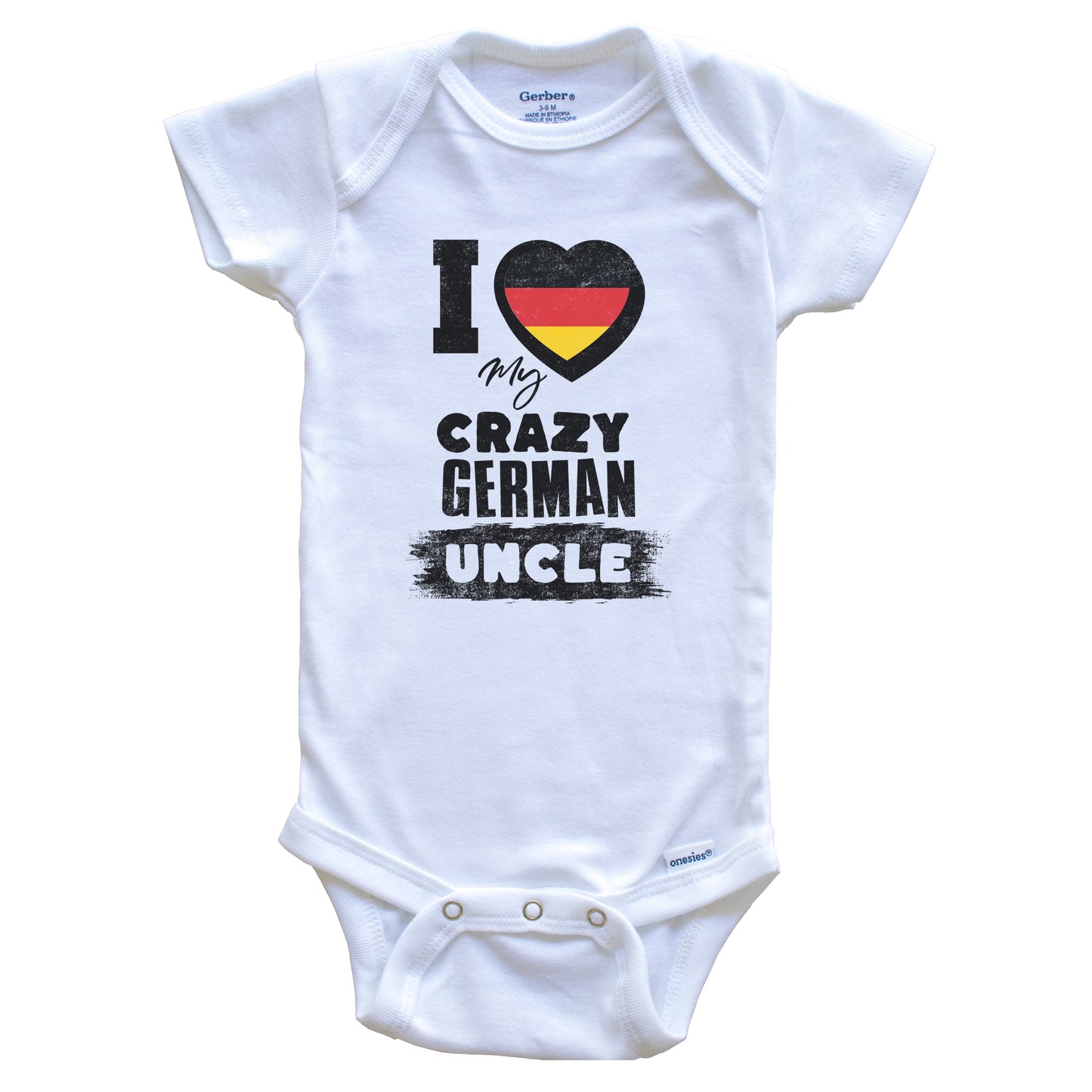 I Love My Crazy German Uncle Funny Germany Flag Niece Nephew Baby Bodysuit