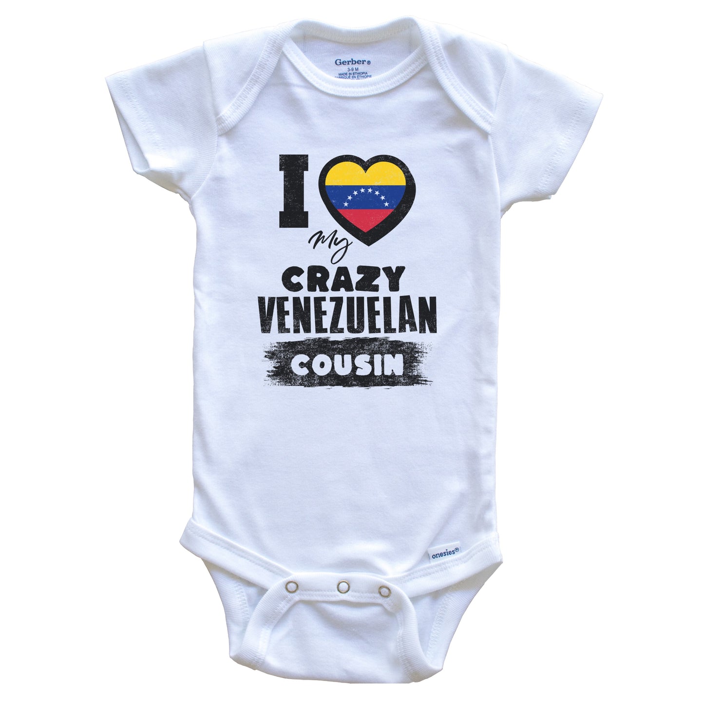 I Love My Crazy Venezuelan Cousin Funny Venezuela Flag Baby Bodysuit