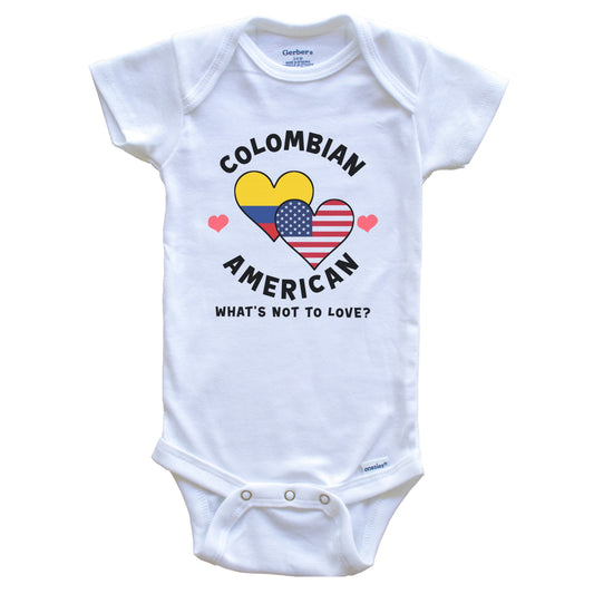 Colombian American What's Not To Love Heart Flags Baby Bodysuit