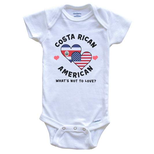 Costa Rican American What's Not To Love Heart Flags Baby Bodysuit