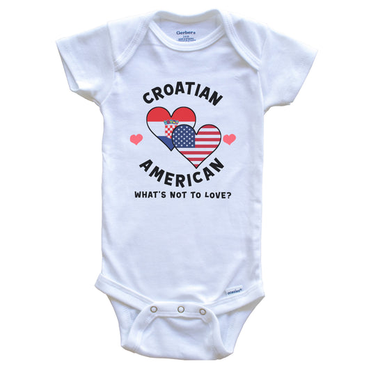 Croatian American What's Not To Love Heart Flags Baby Bodysuit
