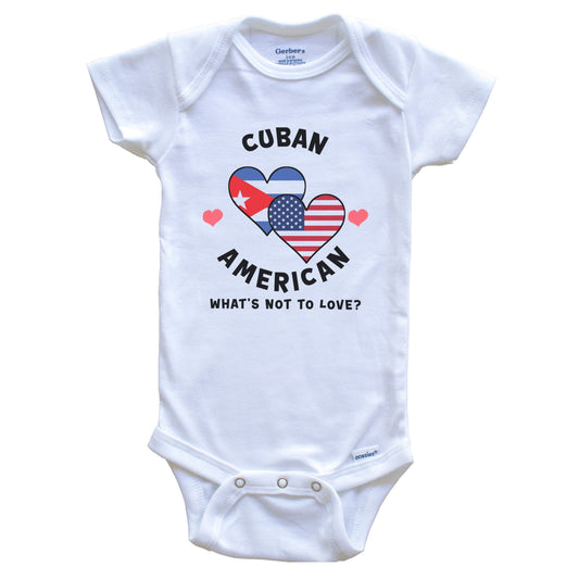 Cuban American What's Not To Love Heart Flags Baby Bodysuit