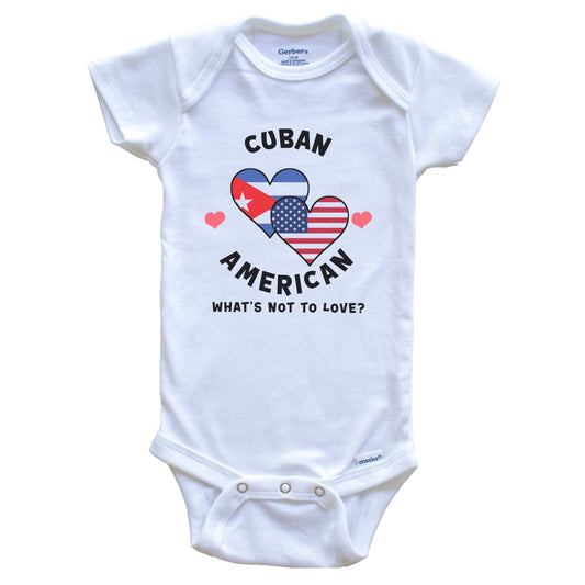 Cuban American What's Not To Love Heart Flags Baby Bodysuit