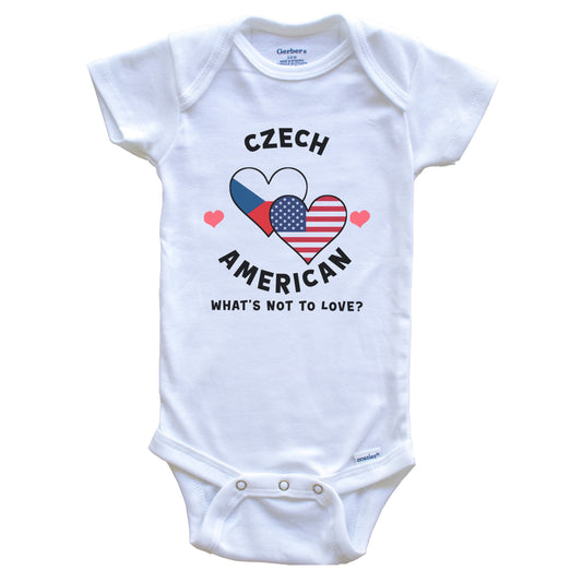 Czech American What's Not To Love Heart Flags Baby Bodysuit