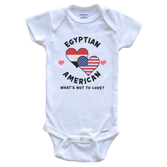 Egyptian American What's Not To Love Heart Flags Baby Bodysuit