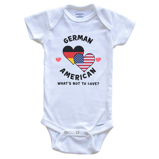 German American What's Not To Love Heart Flags Baby Bodysuit