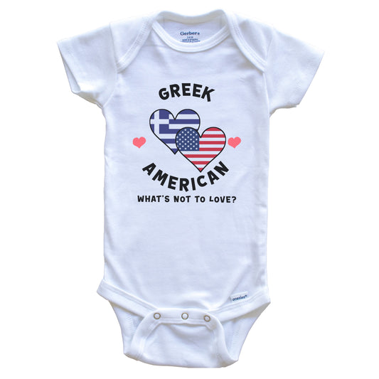 Greek American What's Not To Love Heart Flags Baby Bodysuit