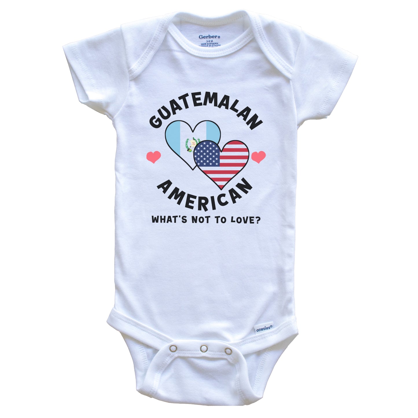 Guatemalan American What's Not To Love Heart Flags Baby Bodysuit