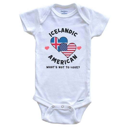 Icelandic American What's Not To Love Heart Flags Baby Bodysuit