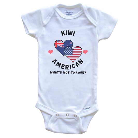 Kiwi American What's Not To Love Heart Flags Baby Bodysuit