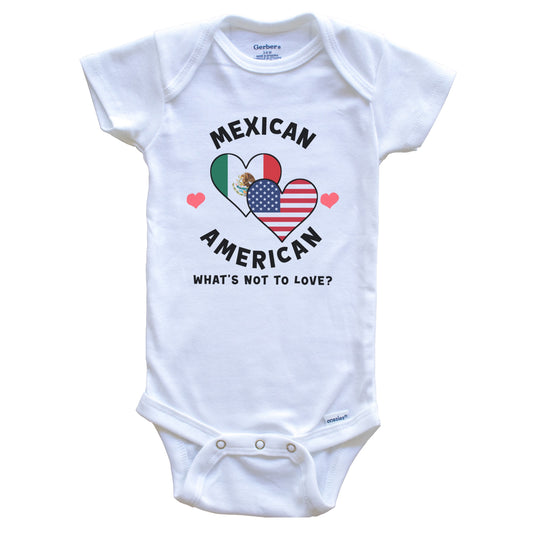 Mexican American What's Not To Love Heart Flags Baby Bodysuit