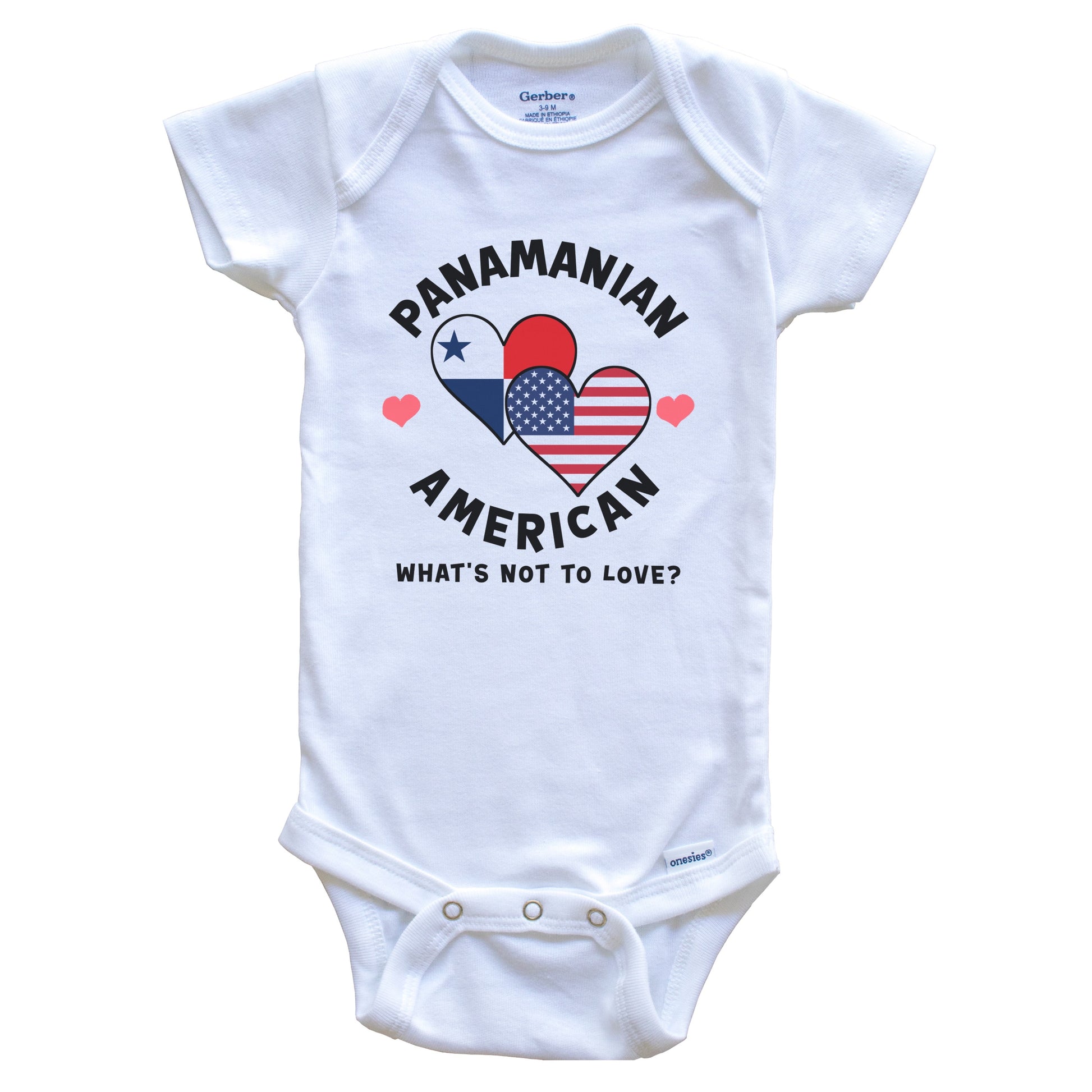 Panamanian American What's Not To Love Heart Flags Baby Bodysuit