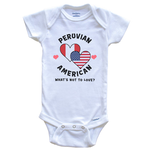 Peruvian American What's Not To Love Heart Flags Baby Bodysuit