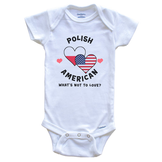 Polish American What's Not To Love Heart Flags Baby Bodysuit