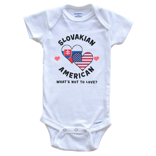 Slovakian American What's Not To Love Heart Flags Baby Bodysuit