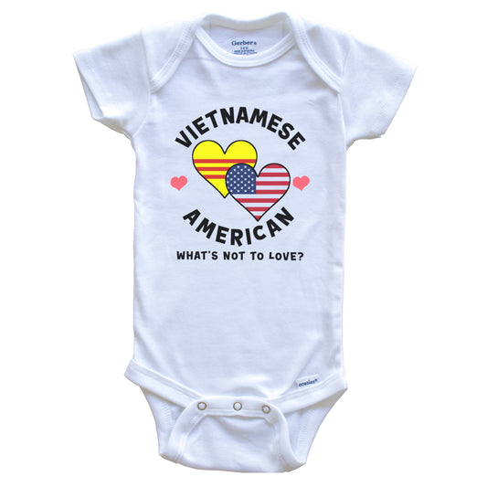 Vietnamese American What's Not To Love Heart Flags Baby Bodysuit