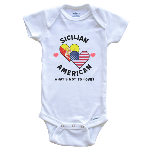 Sicilian American What's Not To Love Heart Flags Baby Bodysuit