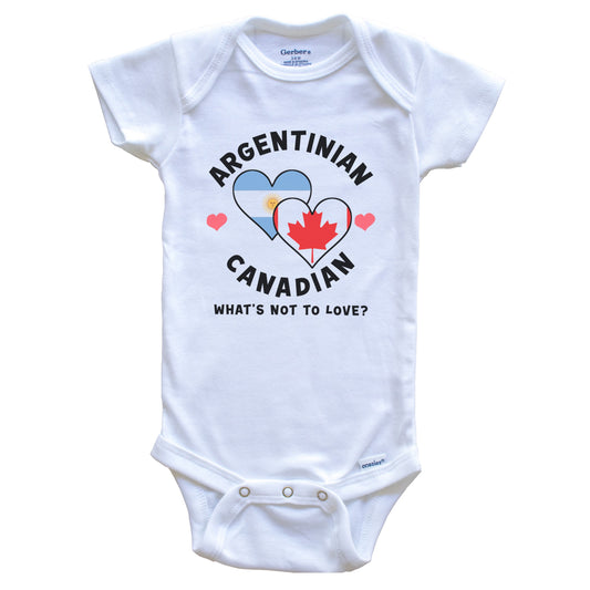 Argentinian Canadian What's Not To Love Heart Flags Baby Bodysuit