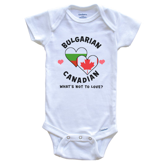 Bulgarian Canadian What's Not To Love Heart Flags Baby Bodysuit