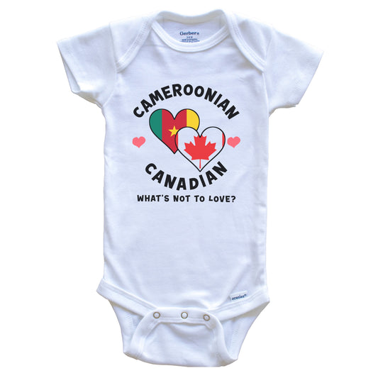 Cameroonian Canadian What's Not To Love Heart Flags Baby Bodysuit