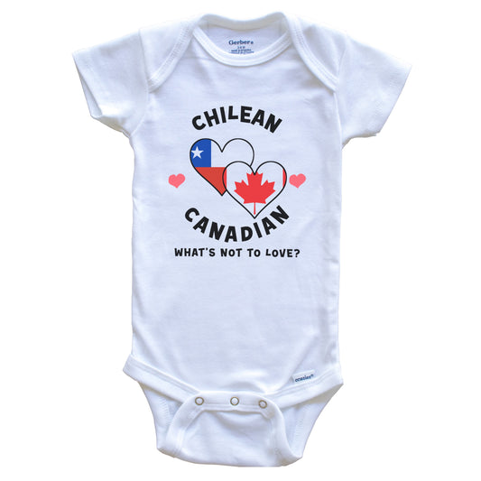 Chilean Canadian What's Not To Love Heart Flags Baby Bodysuit