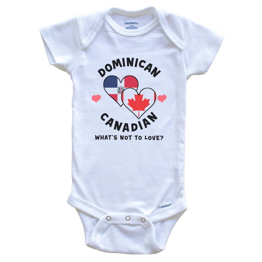 Dominican Canadian What's Not To Love Heart Flags Baby Bodysuit