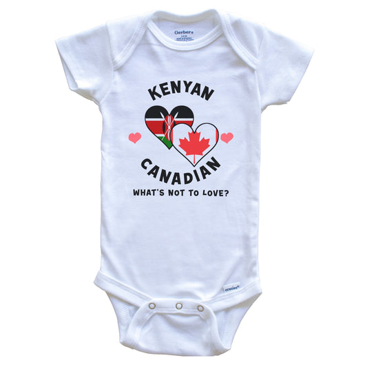 Kenyan Canadian What's Not To Love Heart Flags Baby Bodysuit