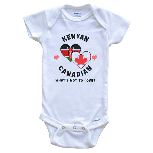 Kenyan Canadian What's Not To Love Heart Flags Baby Bodysuit